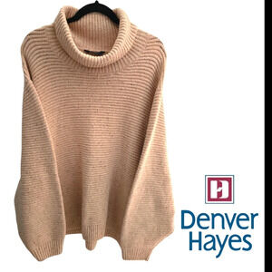 Denver Hayes Oversized Knit Sweater Cream Confetti Plus Size XXL